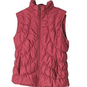 Nine West Quilted Down Feather Red Zip Up Puffer Vest size L